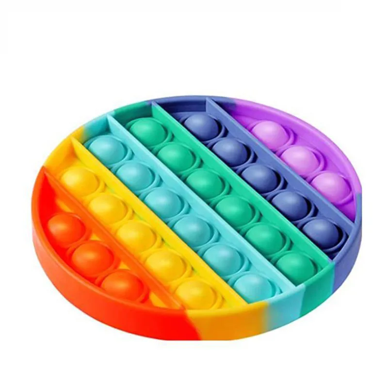 
Rainbow Color Squeeze Fidget Sensory Toy push Pop Fidget Toy Push POP Bubble with Certificate 