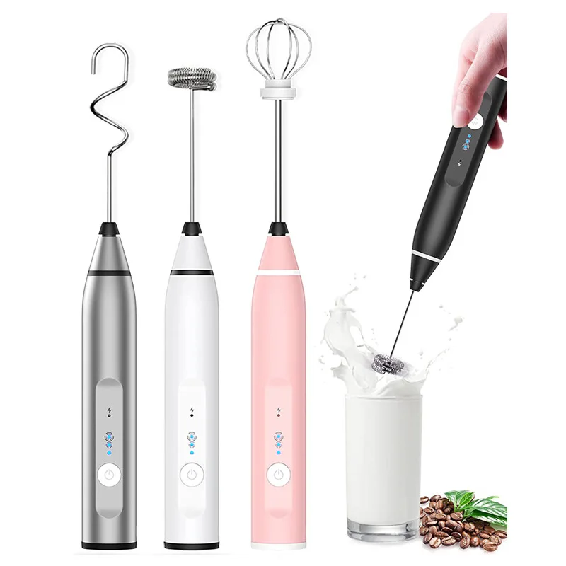 Soft handle coffee frother foamer whisk mixer stirrer egg beater mini handheld milk egg stirring tool electric milk frother