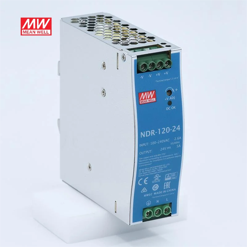 Meanwell NDR Power 75W 120W 240W 480W 960W 12V 24V 48V Switching DIN Rail Power Supply For Industrial Control System