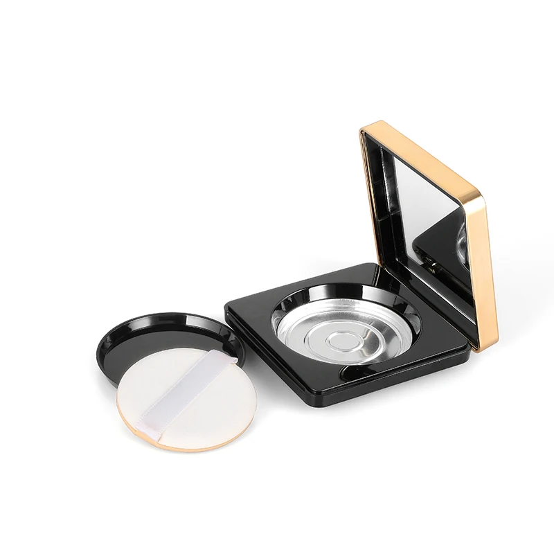 10g Customized Magnetic Square empty compact powder container case press powder box with mirror & aluminum pan