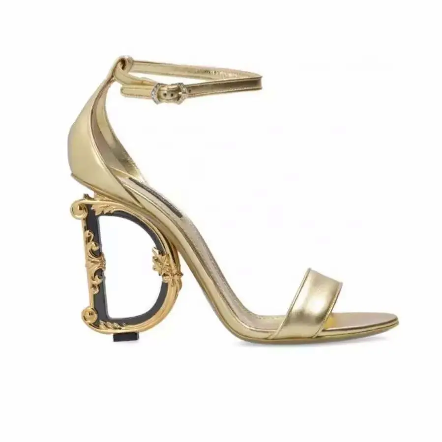 New Design Trendy Ankle Strap Sandals Summer Chunky Heels Peep-toe High Heels