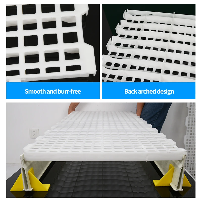 Poultry farming equipment 1200*500*40mm chicken farm slat floor plastic chicken floor broiler duck plastic slats mats
