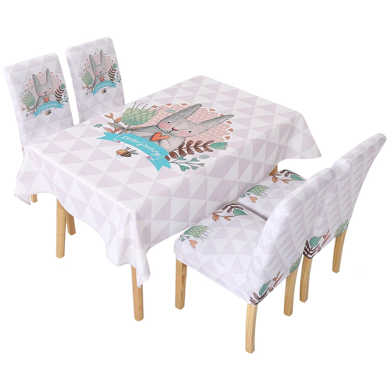 
Water Proof and Oil proof Tablecloth Printed Chair Cover Pattern Dining Table Cloth for Party Birthday Events Decorations 