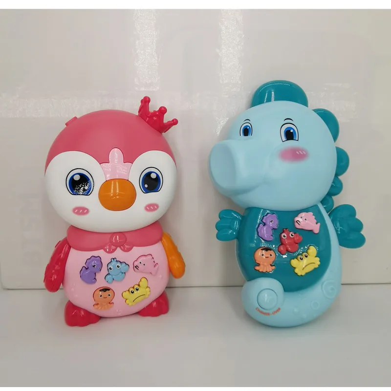 2023 New  animal keyboard  seahorse early education cognitive enlightenment sound light and music soothing toys