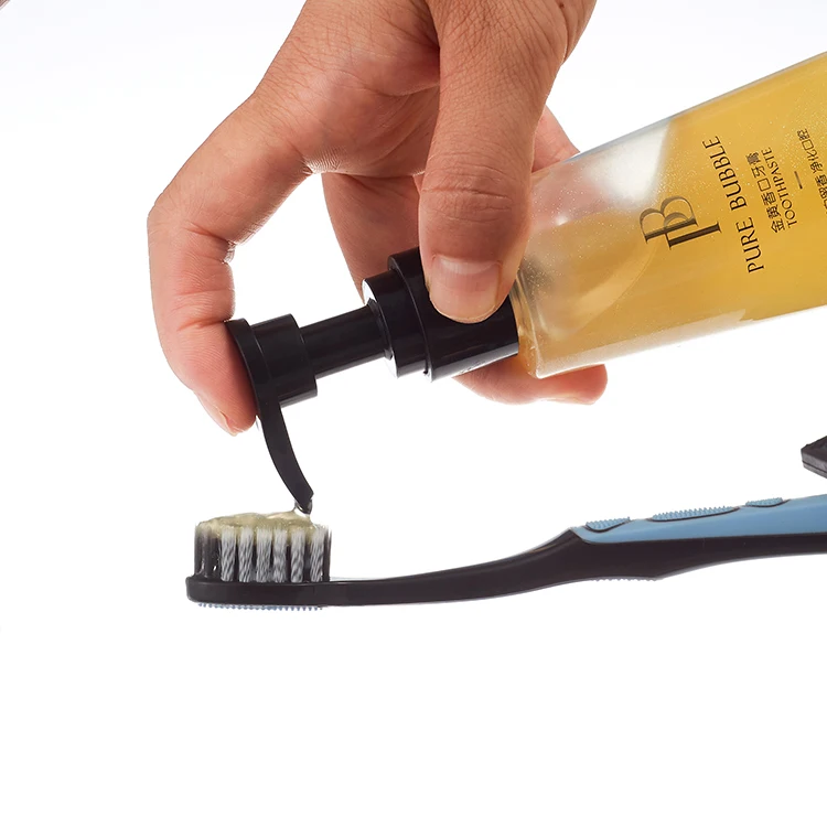 Custom Logo 180g Fresh Breath Tooth Whitening Fluoride Free Xylitol Home Toothpaste In Pump Bottle