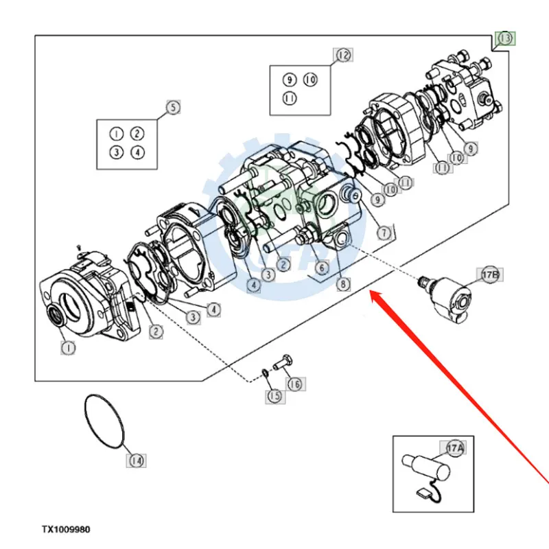 Гидравлический насос AT331223 подходит для John Deere 310G 315SG 310SG 310SJ 315SK