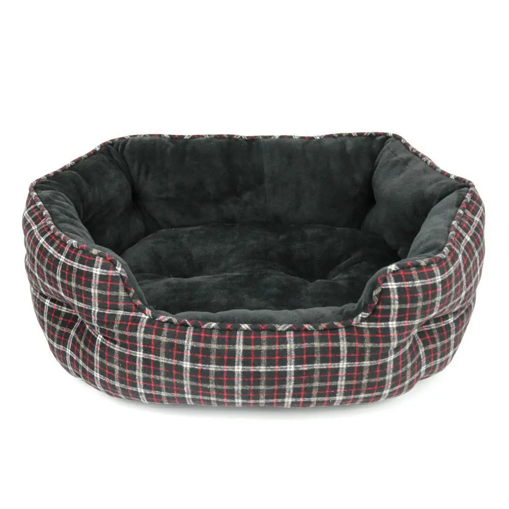 European best-selling dog bed environmentally friendly pet supplies yarn-dyed plaid fabric round pet supplies pet bed
