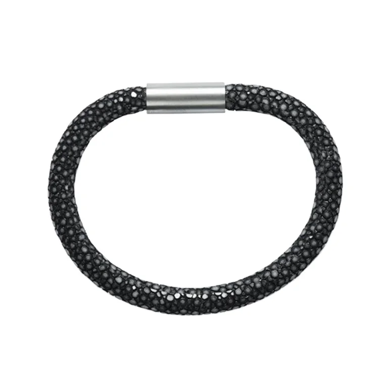 2014 New Arrival Thailand Stingray Bracelet,Handmade genuine stingray leather bracelet with 925 sterling silver magnetic clasp