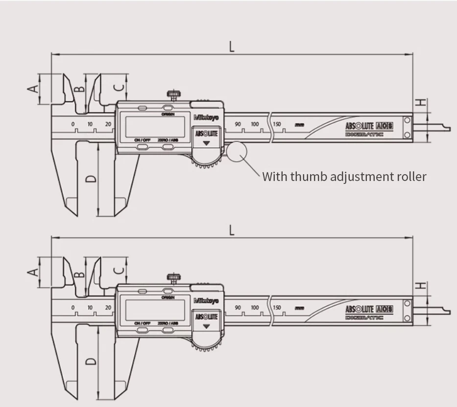Digital Display Vernier Calipers Digital ABS AOS Caliper 500-174-30