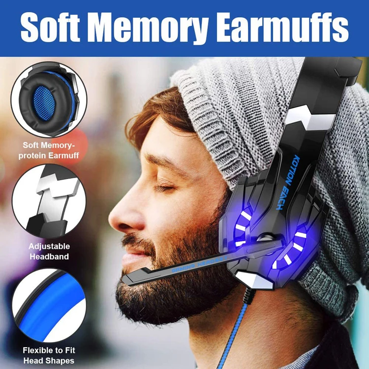 UV G9000 Stereo Headphone 3.5mm Noise Cancelling Headset Game With Mic LED Light for Game Gaming Headset