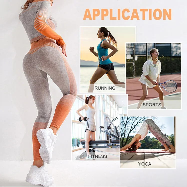  2021 New Fashion Yoga Suit Two Piece Set Fitness Women Sets Seamless