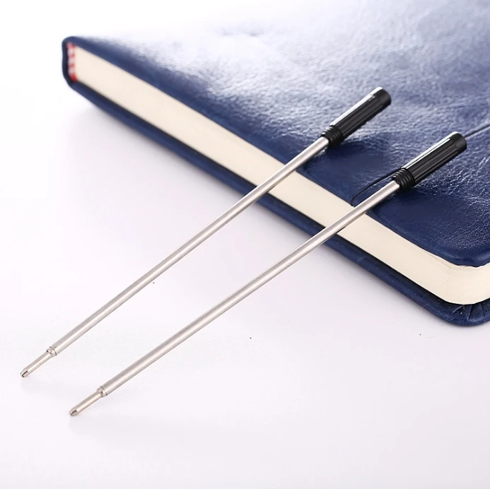 Factory direct supply pen refill black blue ink refill silver metal pen refill