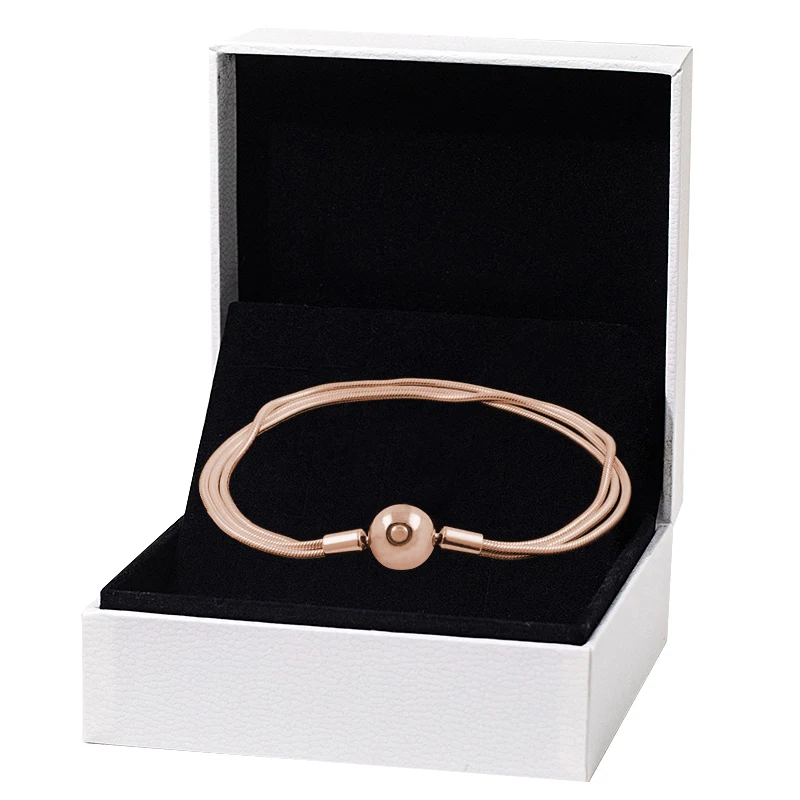 
Jewelry Factory 100% 925 Sterling Silver Rose gold multiple snake bone chain Fit Original Pandora Bracelet 