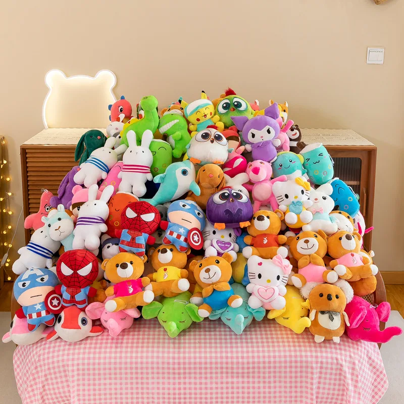 Factory 7 10 15 20 30cm Crane Machine Mini Plush Toy Vending Machine Doll claw Machine Plush stuffed Animal Toys With Keychains
