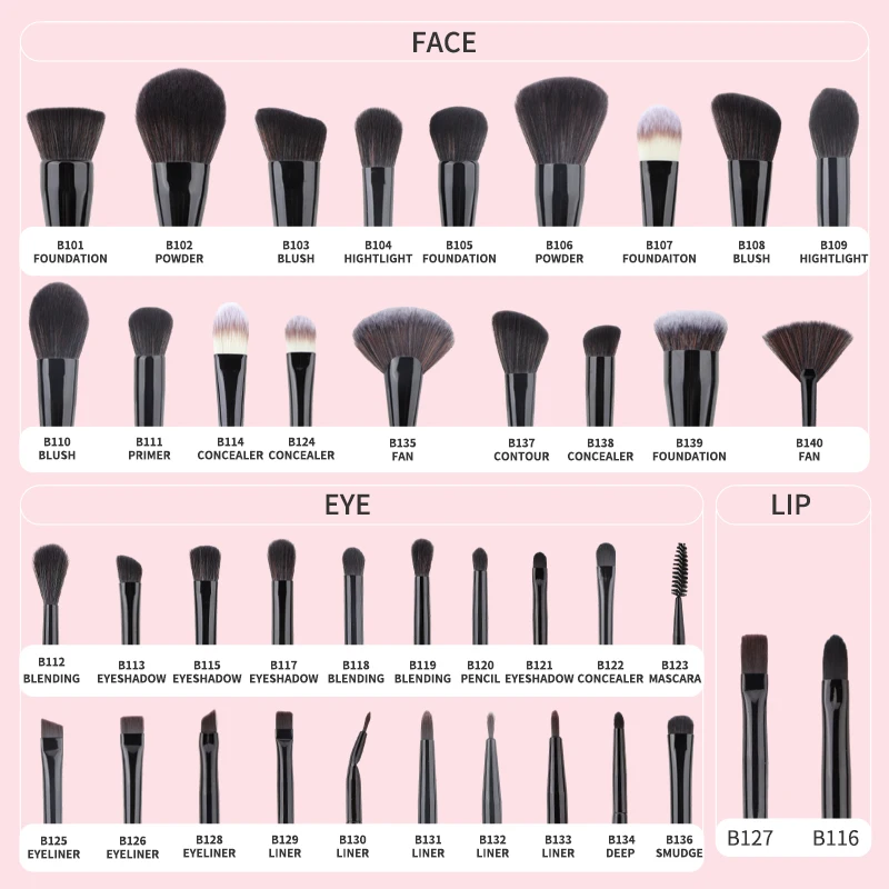 2024 Hot Sale China Wholesale Price Best Quality Professional Oem 14years Golden Supplier Private Label 40pcs Makeup Brush Set
