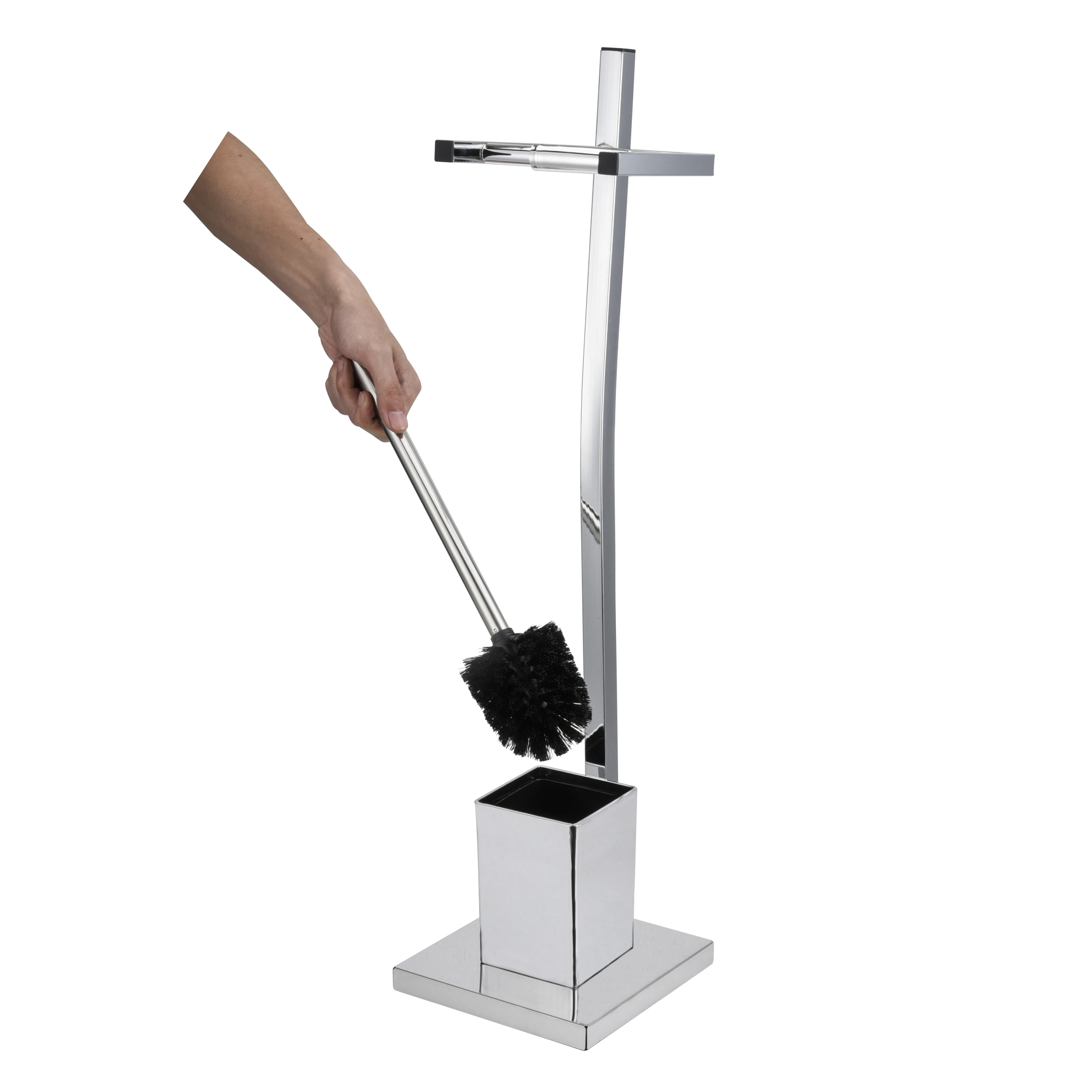 Stainless steel toilet toilet paper towel holder and toilet brush holder set