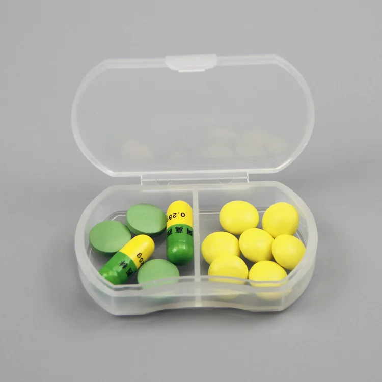 New mini Pill Box Portable 2 grids Outdoor Travel Medicine Pill Organizer daily Plastic Pill Box