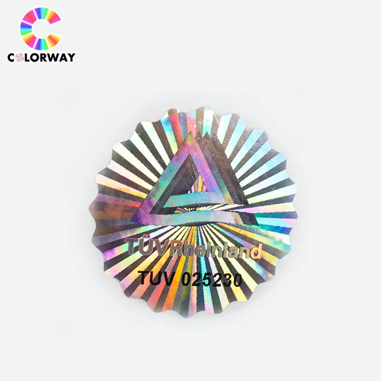 High quality bright silver product brand label waterproof strong adhesive scratch resistant custom hologram stickers