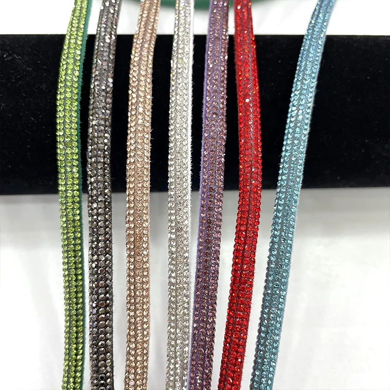 S577 Bling Rhinestone for Sandal Decoration 7mm Crystal Strip Rhinestone Rope for Shoes
