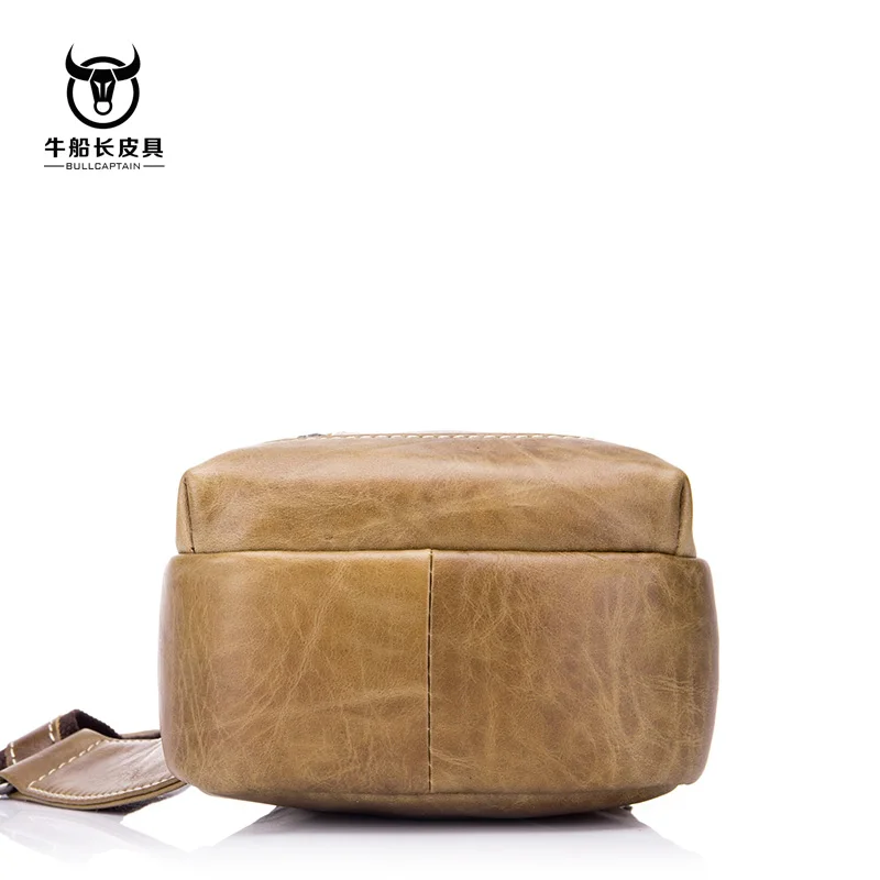 Messenger Bag For Men Leather Shoulder Bag Backpack with Headphone Hole Outdoor Chest Bag for Phone