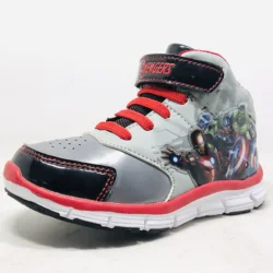 Fashionable high - cut soft rubber shoes for children casual leather anime - themed shoes for children