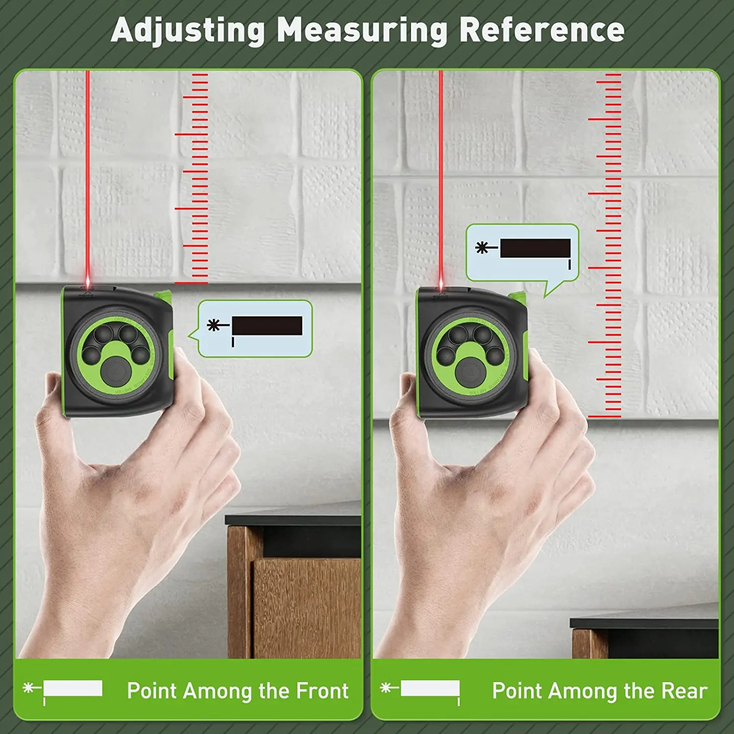 Huepar DT30 5m Laser Distance 16ft Length Various Construction Lcd Display Usb Laser Measuring Tape