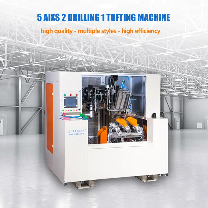 5 axis 2 drilling and 1 tufting Automatic CNC brush making machines for roller brush, toilet brush, wooden handle brush