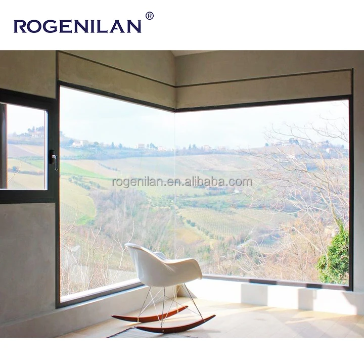 Custom Designed L-Shaped Aluminium Large Vision Insulated Fixed Picture Window with Insulated Glass