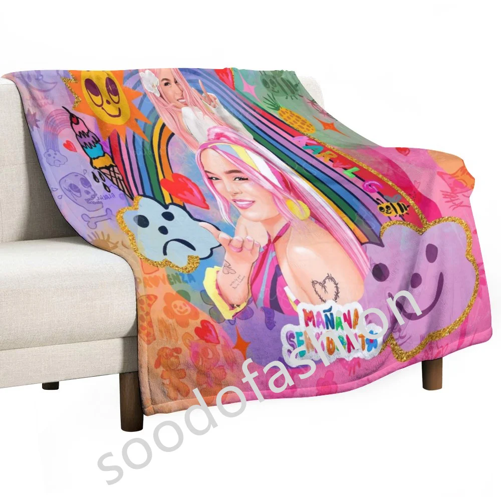 China Factory Customized new design cartoon Karol G Peso Pluma Blanket Flannel fleece throw travel Halloween blankets