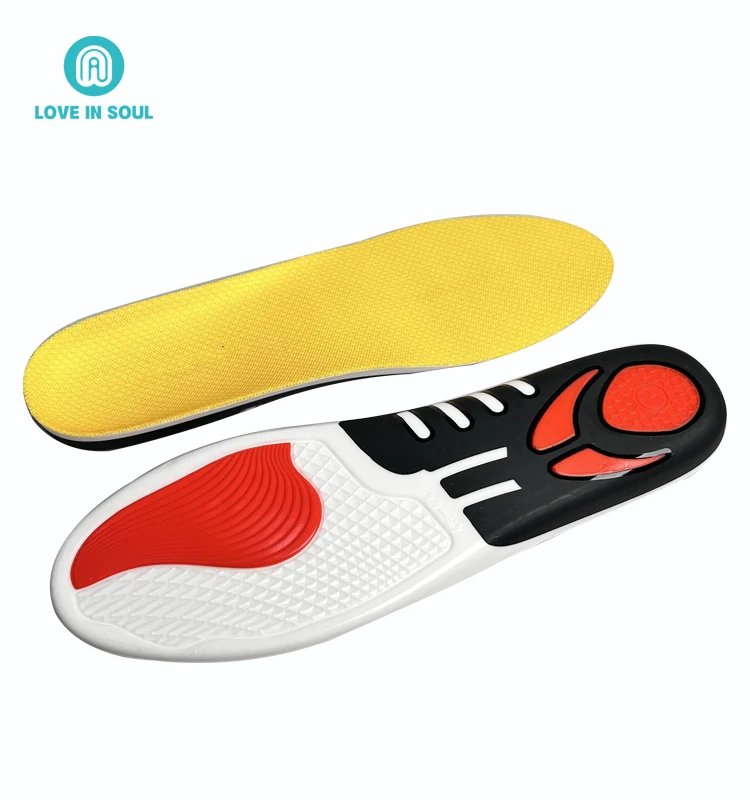 Premium Orthotic Arch Support Insole Flat foot Insole PU Gel Shock Absorption Light Comfort Sport Insole For Basketball Shoes