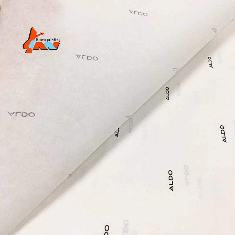 White silk paper with black logo / black logo on white tissue paper / black tissue wrapping paper with white logo printed