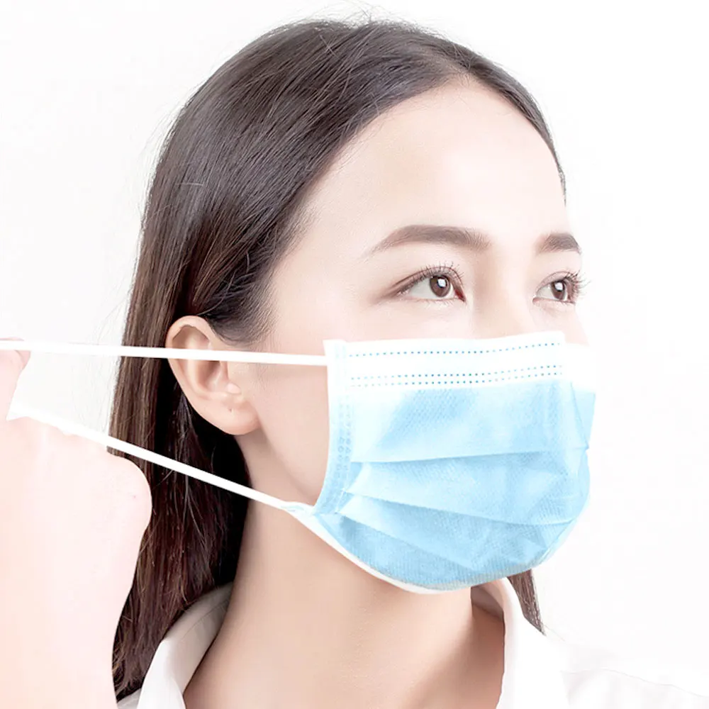 Andum 50pk 3 ply surgical personal safety cleaning room mouth non woven medical face mask for hospital
