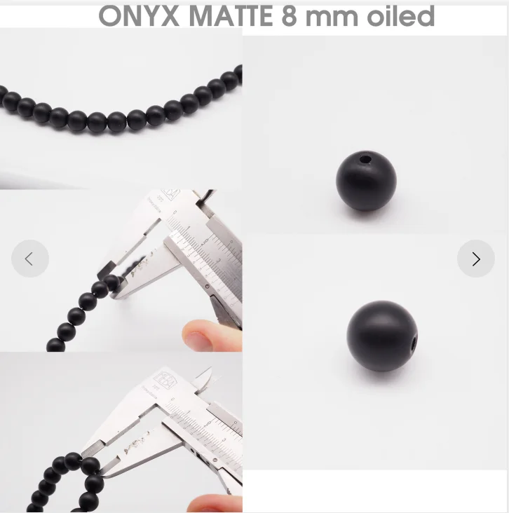 Wholesale Natural Round Loose Stone Beads Black Matte Onyx For Diy Making Jewelry Bracelet guangzhou