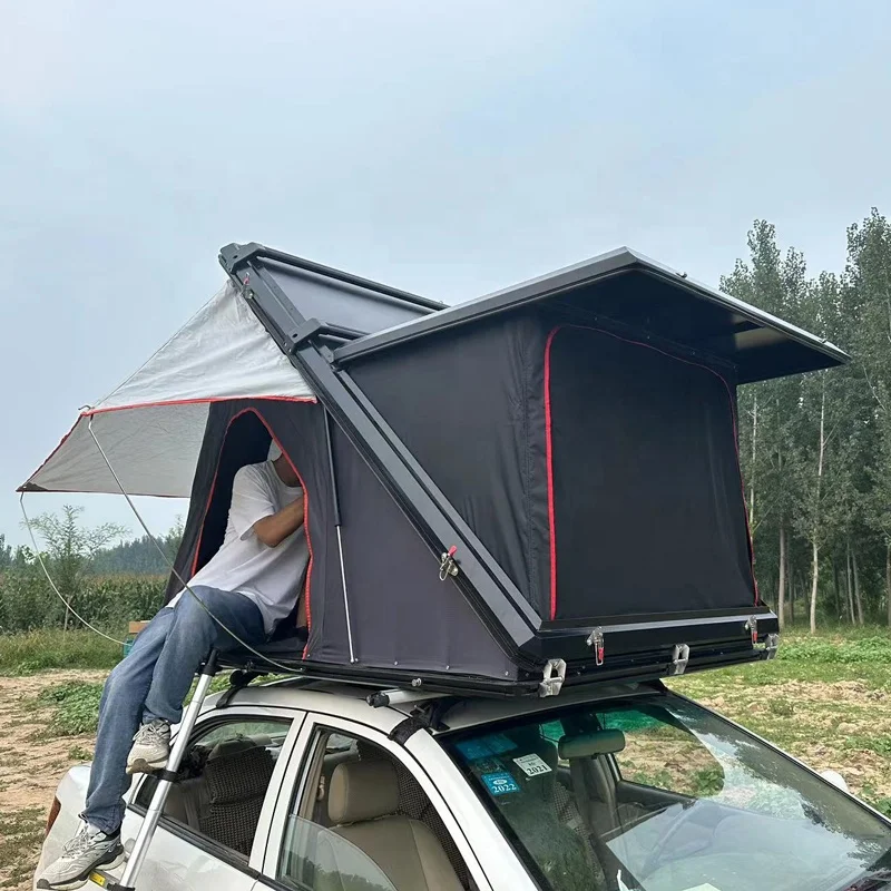 Factory Directly Supply Aluminium Hard Shell Car Roof Top Tent With Luggage Racks For Sale Waterproof Hard Top Roof Tent