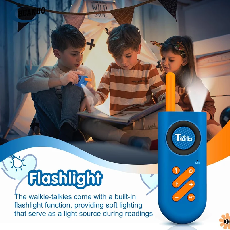 2 Pack Long Range Walkie Talkies for Boys with Flashlight Outdoor Hiking Camping Toys Kids Walkie Talkie
