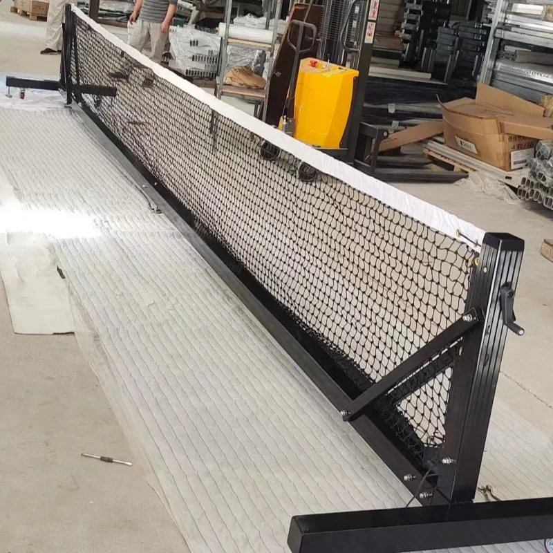 Heavy Duty Movable Pickleball Net with Wheels and Locks Portable Pickleball Posts with Net