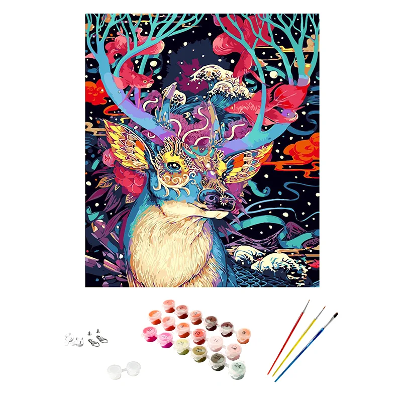 DEYI Custom Painting By Numbers Kits Diy Paintings And Wall Art Handpainted Colorful Animal Painting By Numbers For Kids