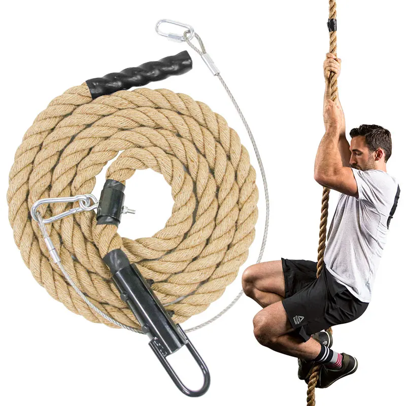 Climbing Rope for Fitness and Strength Training Workout Gym Climbing Rope 1.5' in Diameter With Safety Wire
