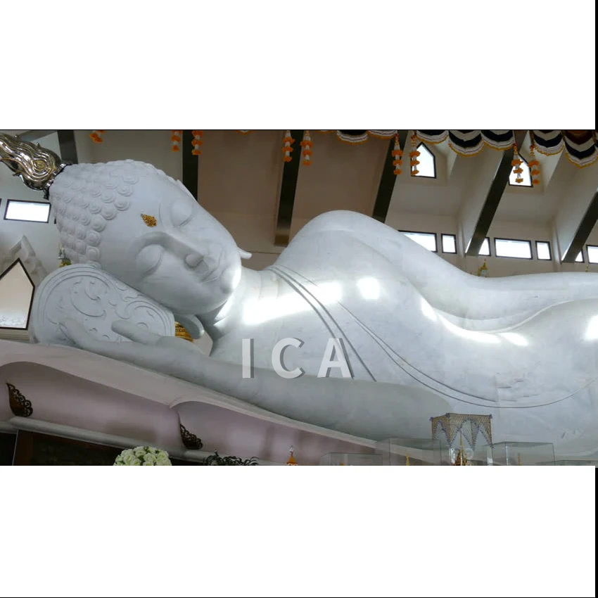 Garden outdoor large marble stone big figurines lying  buddha statue