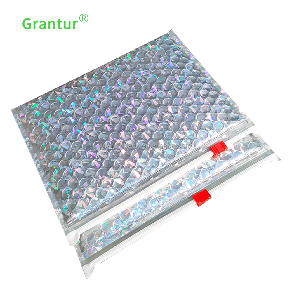 Голограмма молния пузырчатая почтовая сумка повторно закрывающаяся молния конверты пузырчатая Сумка-слайдер голографический