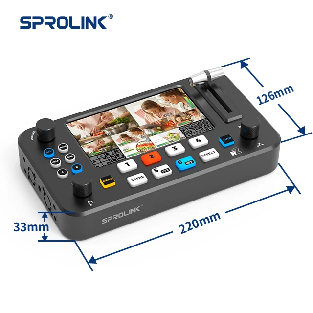SPROLINK SPROLINK R2 Video Audio Mixer Converter Live Streaming Equipment 4k HD Video Mixer Switcher