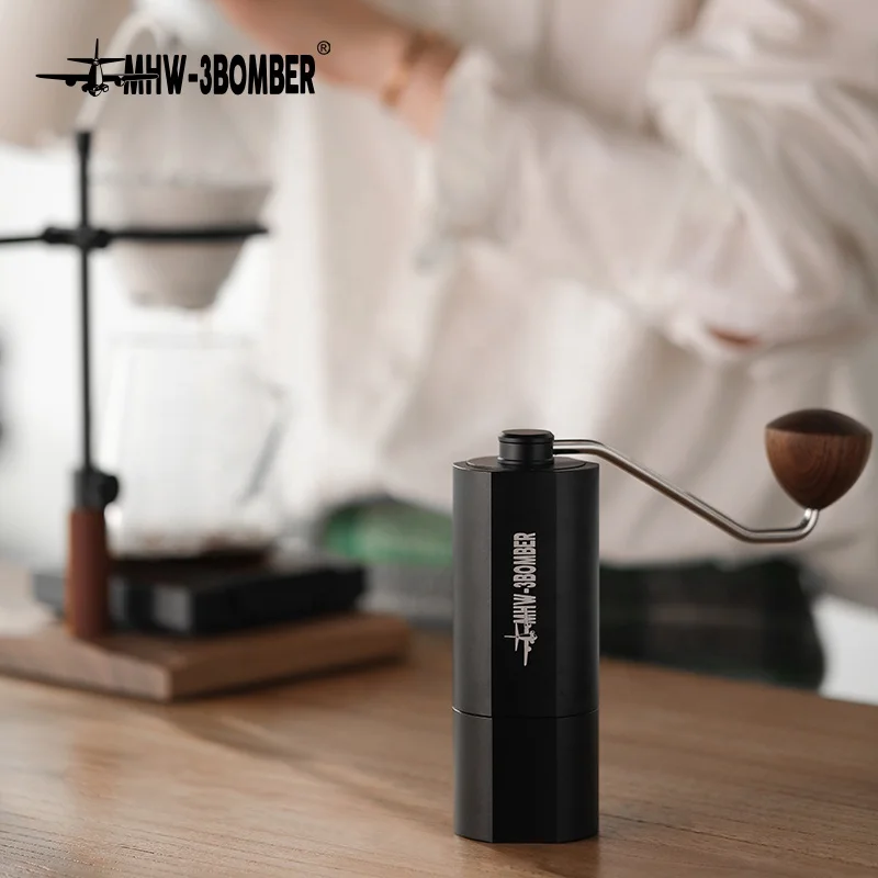 MHW-3BOMBER Outdoor Travel Coffee Tools Hand Crank Stainless Steel Portable Adder V3 Espresso Manual Coffee Grinder
