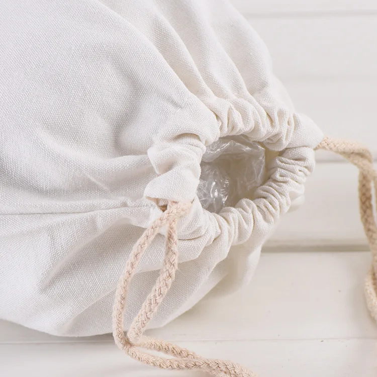 Custom White Bag Cotton Drawstring Pouch Personalized Logo Printed Gift Packaging Cosmetic Bags Jewelry Package Bag 12-pack