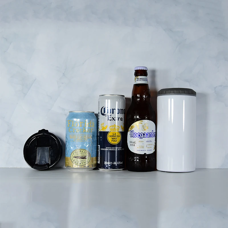 16oz 4 в 1 с двойными стенками пива соды колы из нержавеющей стали может охладитель сублимации узкие кулер