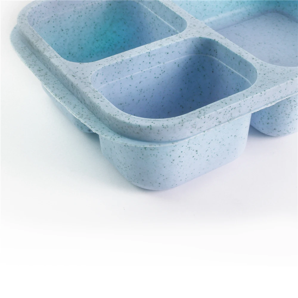 BPA free kid bento box eco friendly food container  wheat straw plastic salad lunch box