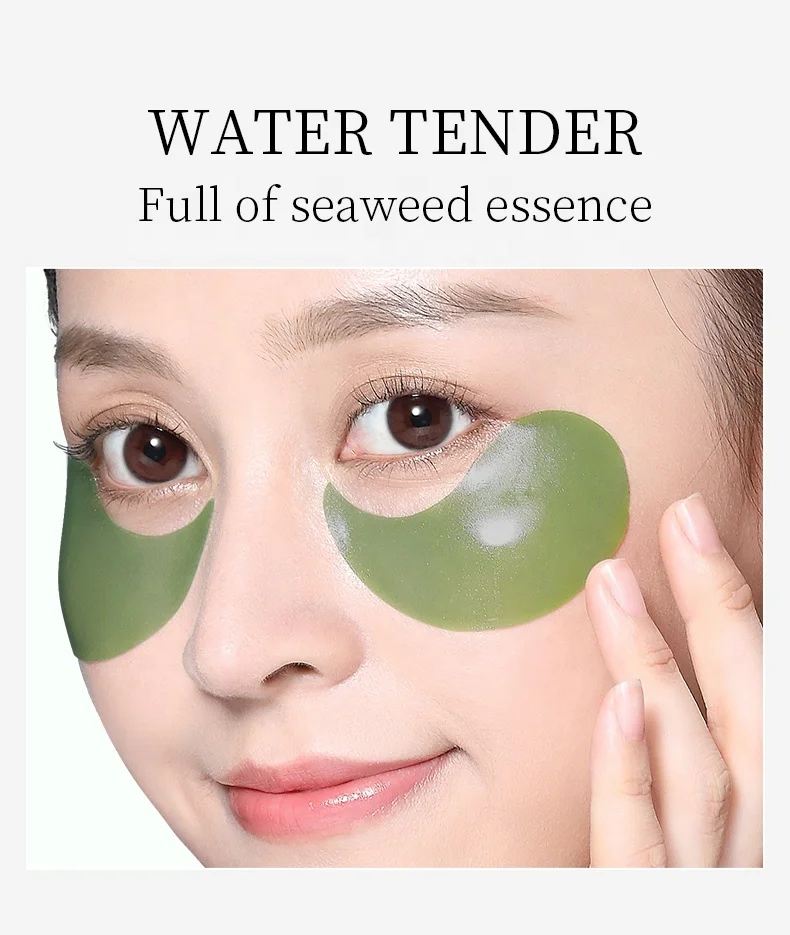 BISUTANG Wholesale Private Label Moisturizing Hydrogel Under Eye Patches Dark Circles Seaweed Beauty Collagen Eye Mask Gel