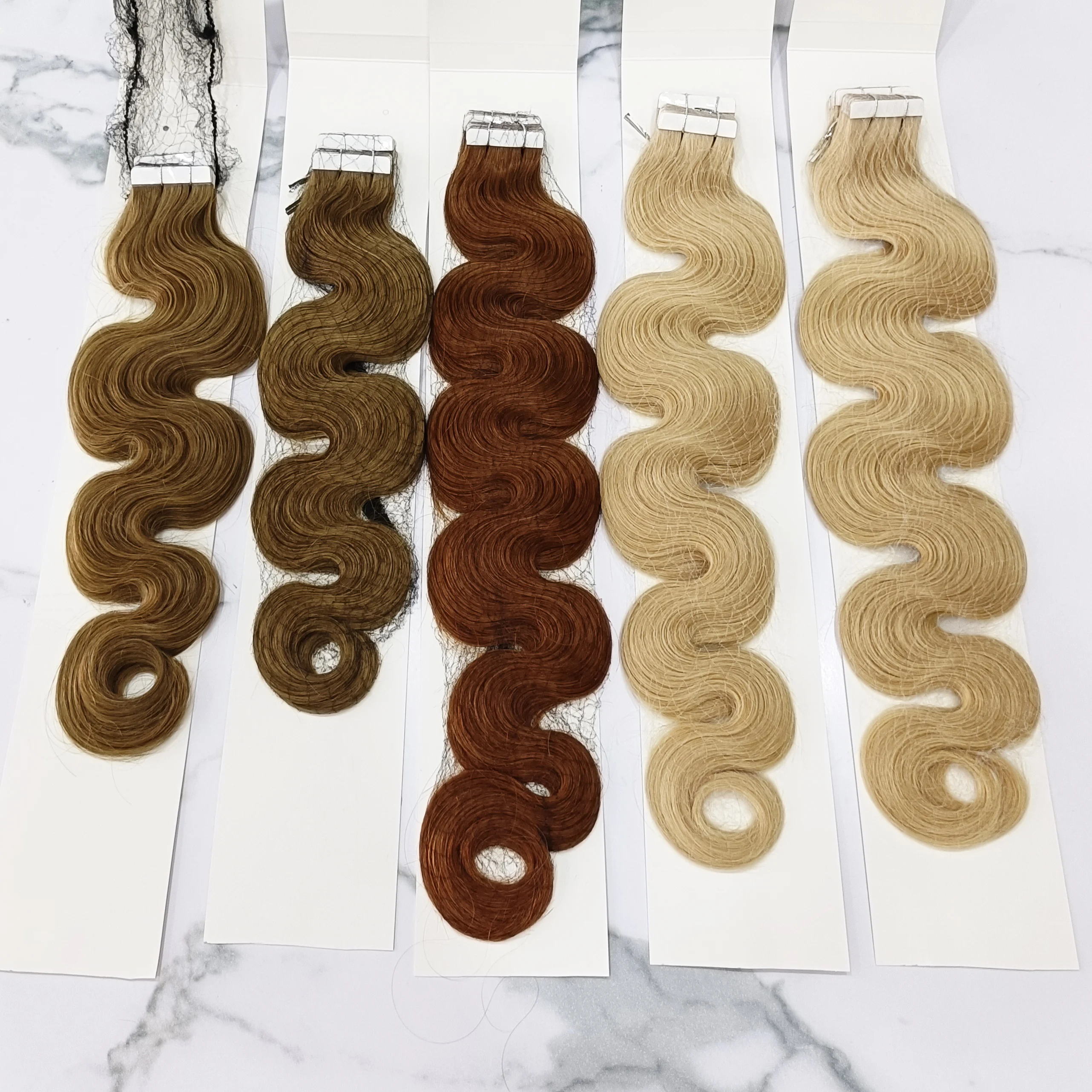 Wholesale Double Drawn Natural Hair Loose Body Wave 100 Human Remy Tape Ins Hair Extensions Tape In Hair