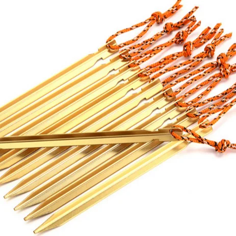 Outdoor Aluminium Alloy Tent Peg with Rope Camping Equipment
