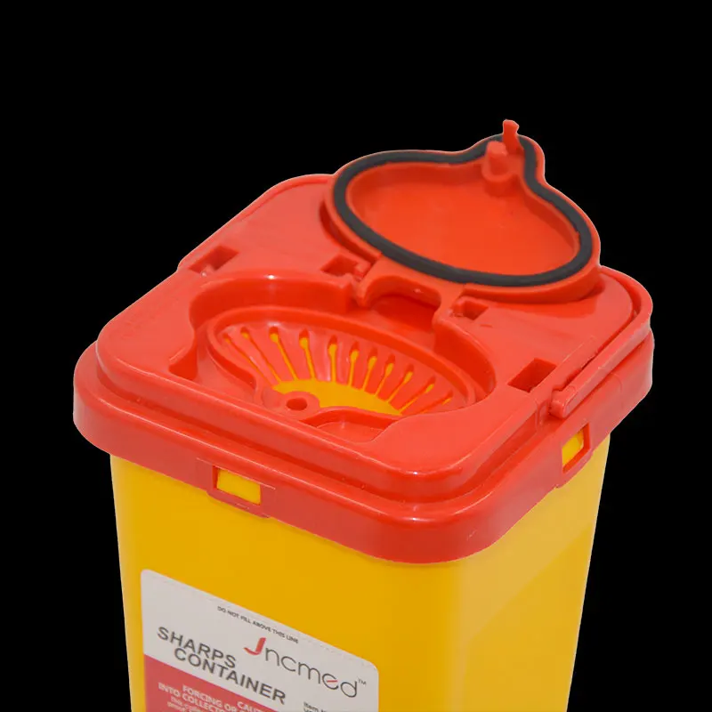 Medical Plastic Sharps Containers medical container Biohazard Needles Disposal 1L Waste sharps Box