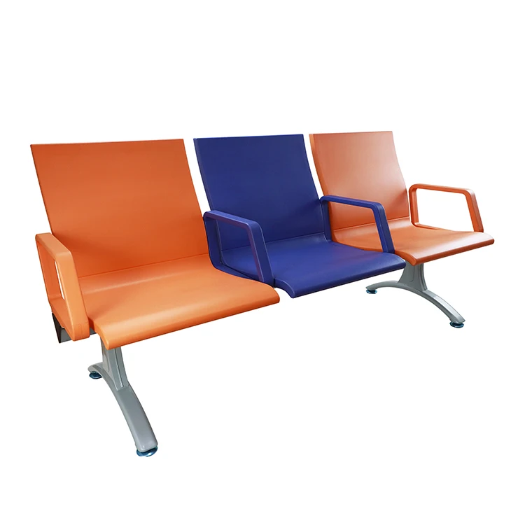 High Quality Custom Leather Metal Furniture Beauty Salon 3-Seater Reception Hospital Airport Waiting Room Chairs